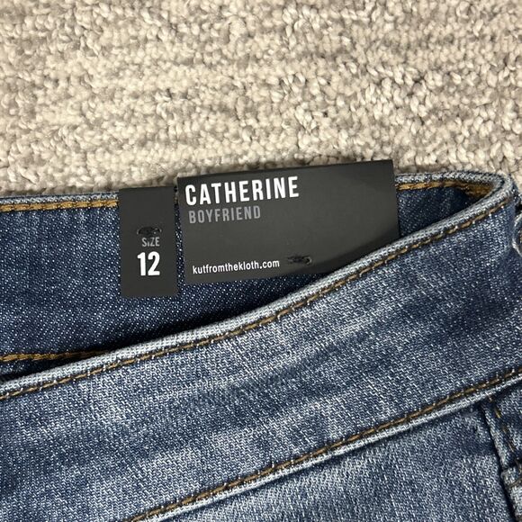 Kut From The Kloth Jeans Womens 12 Catherine Boyfriend Blue Denim Stretch New - Picture 5 of 14